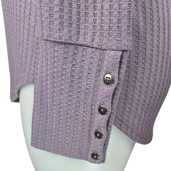 Chaser Thermal Long Sleeve Buttons on Sleeve Winter Women's Lavender Top XL - Picture 3 of 5